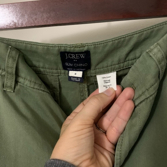 SOLD— J.Crew Women's Slim Chino Pant Olive Green - Picture 6 of 6
